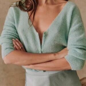 Sezane Barry Cardigan in Sea Green